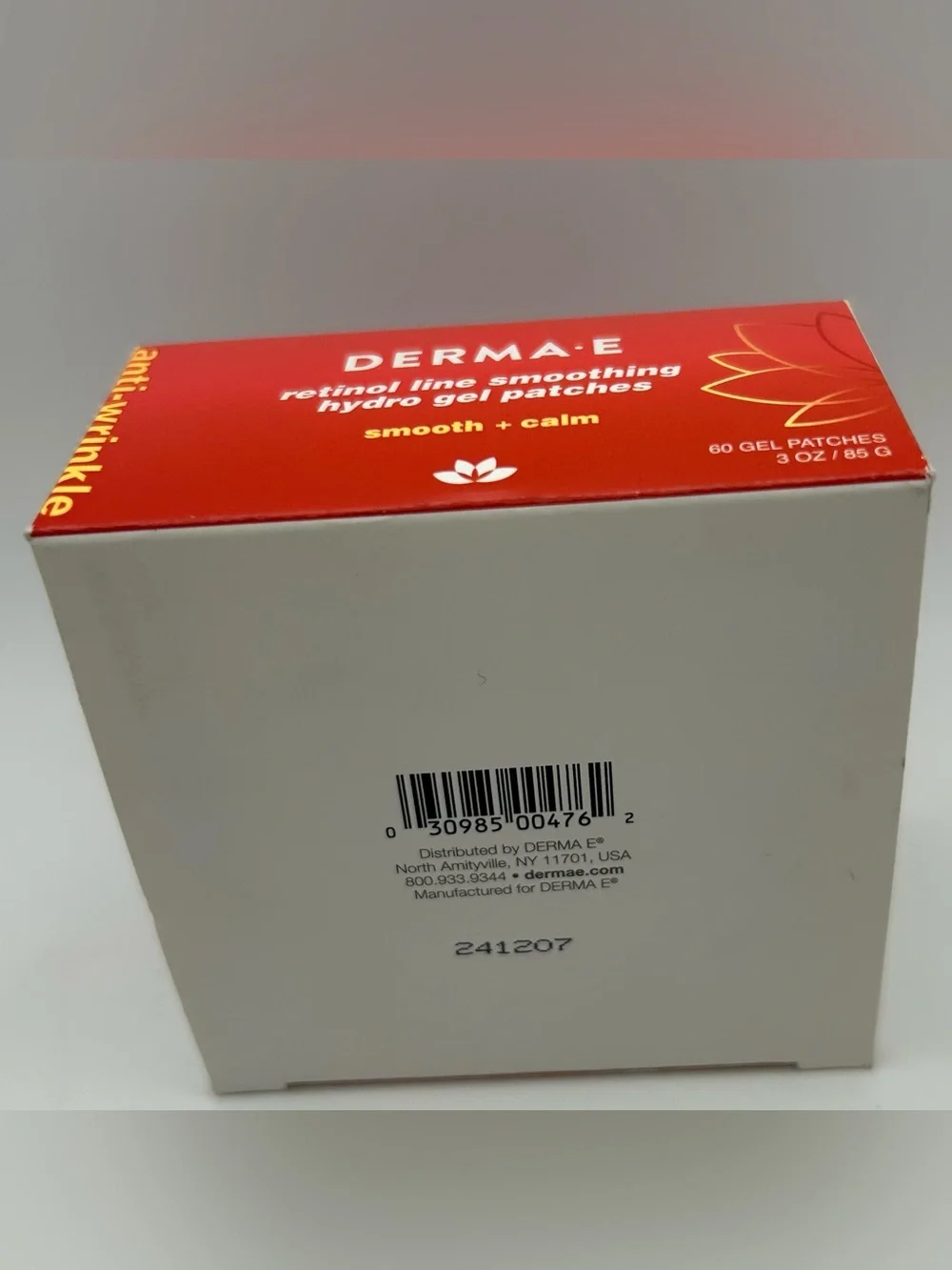Derma E Retinol Line Smoothing Hydro Gel Patches Wrinkles Smooth + Calm 60 count